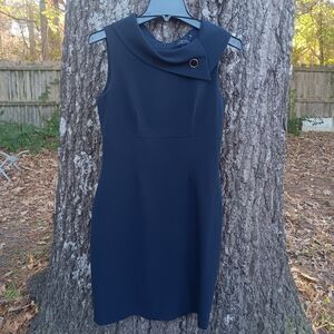 TAHARI Arthur S. Levine Black Sleeveless Midi Dress S